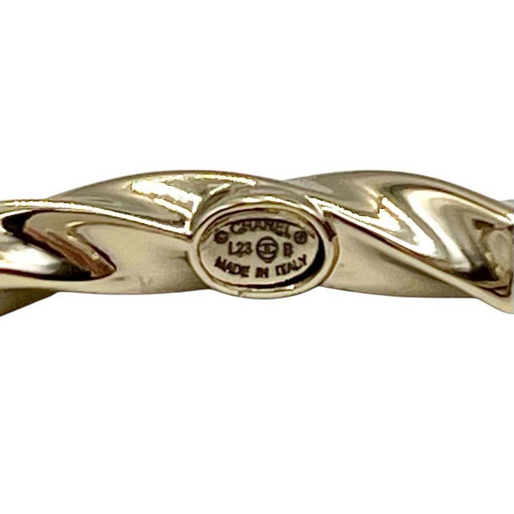 CHANEL Authentic Gold Logo Earrings - Picture 8 of 9